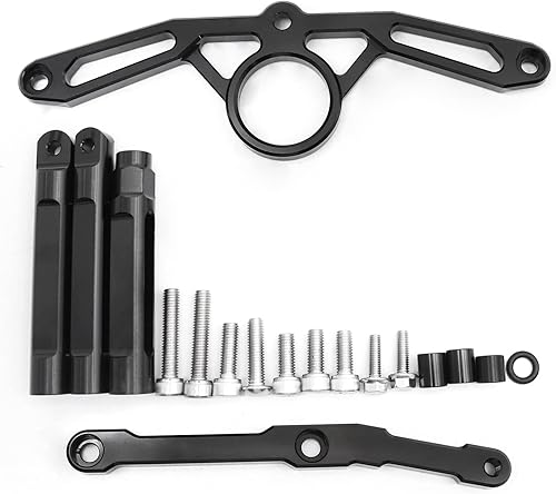 Miniatura 6 de NBVLKH Kit de soporte de montaje estabilizador de amortiguador de dirección de aluminio CNC para motocicleta para Yamaha 2021 2022 2023 (dorado +