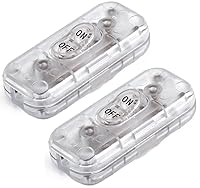 Vista 1 de Interruptor de Cable en Línea, PLUSPOE Interruptor de Lámpara de Control DPST de Encendido-Apagado para Lámpara de Mesa de Dormitorio Luces LED