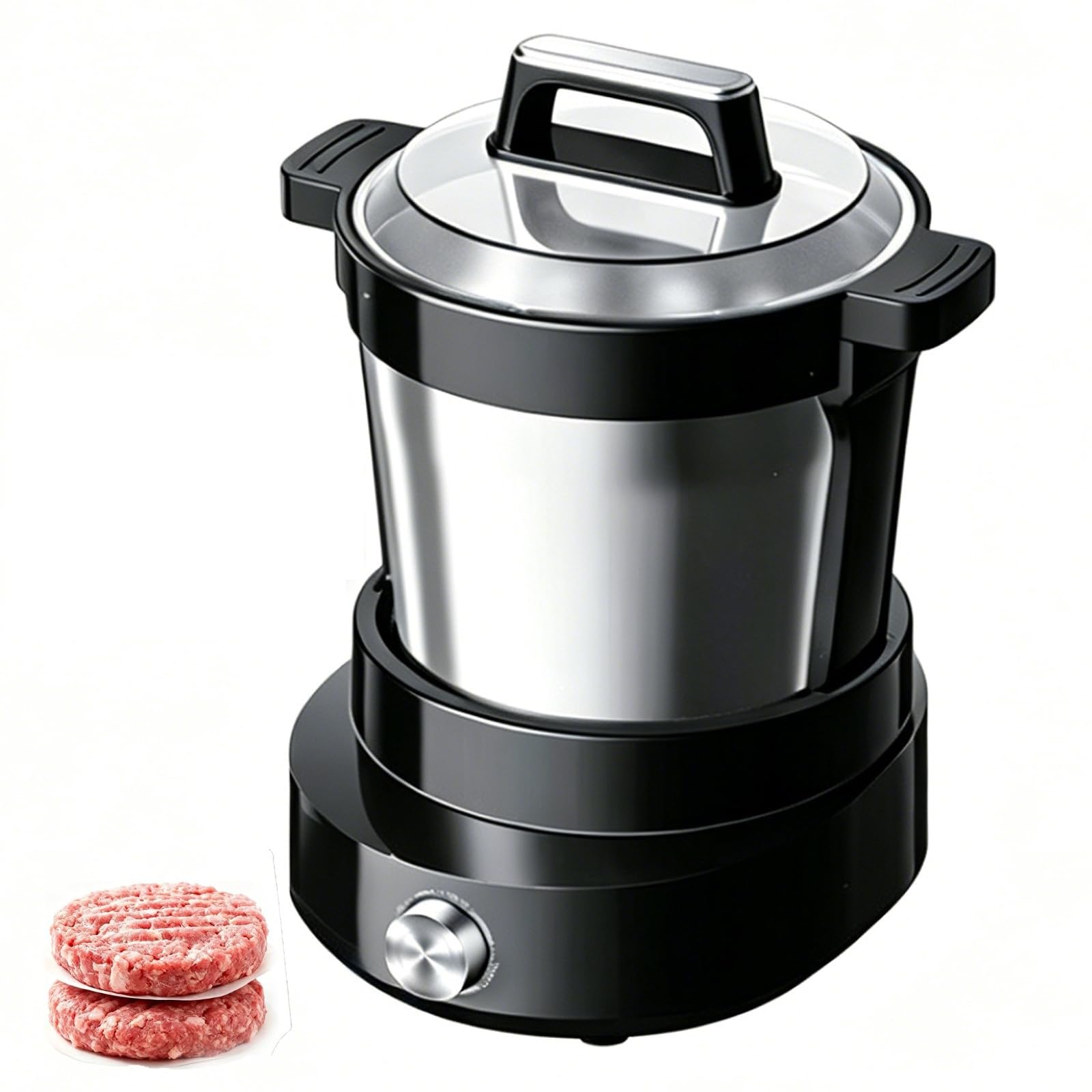 Robot kuchenny do tłuczenia batatów o mocy 1100 W: 6 l, timer 60 min, łatwy w czyszczeniu, dla 4-5 osób, elektryczny tłuczek do batatów, automatyczna maszyna do pasty z manioku