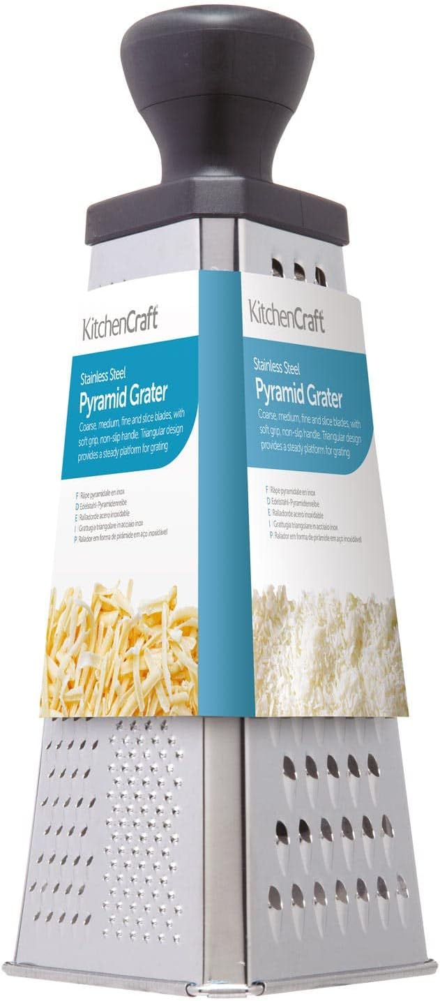 KitchenCraft Large Stainless Steel Triangular Box Grater, 26 cm (1"), Silver