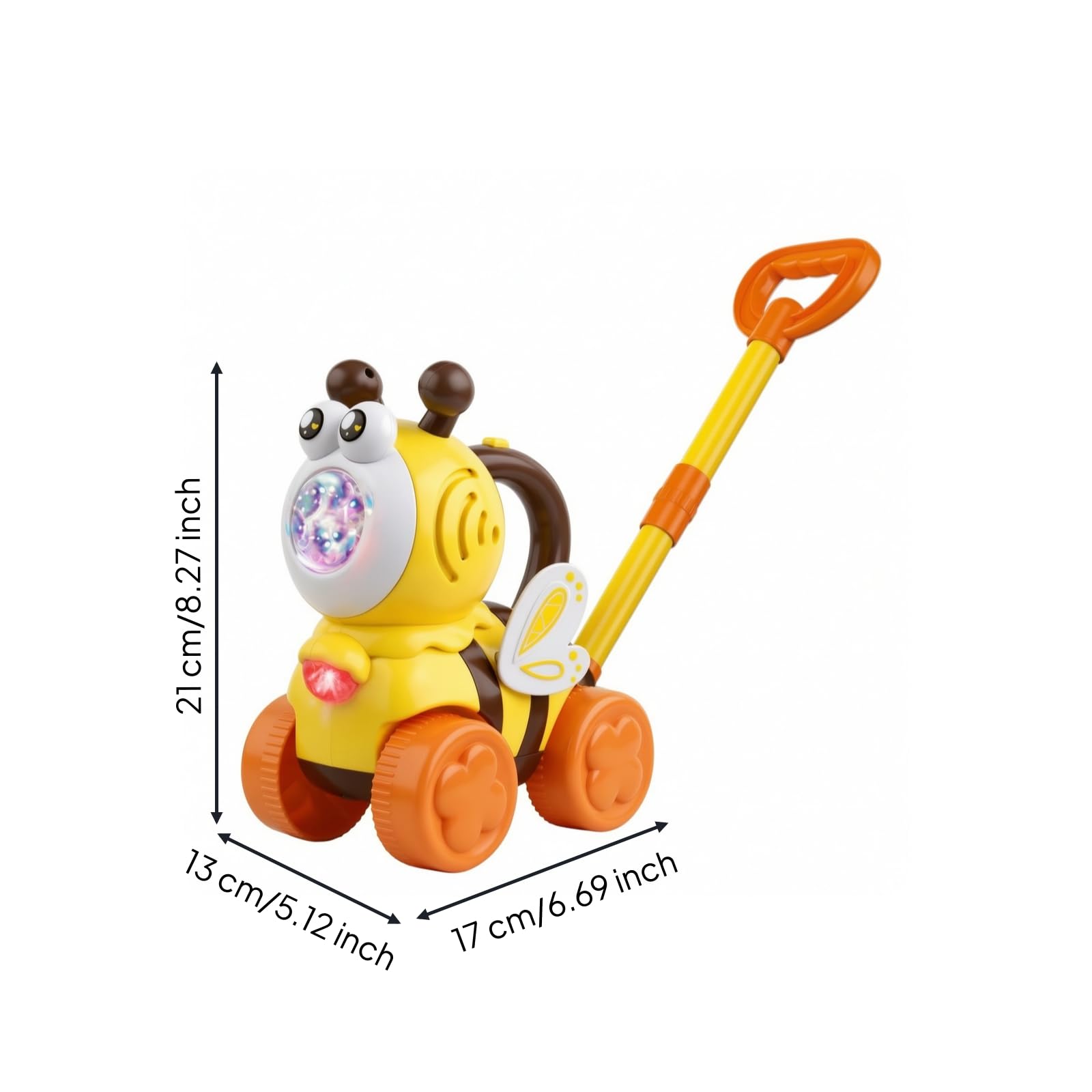 Giocattolo a Bolle Elettrico a Forma di Ape Automatico Macchinina a Spinta con Bolle di Schiuma Portatile per