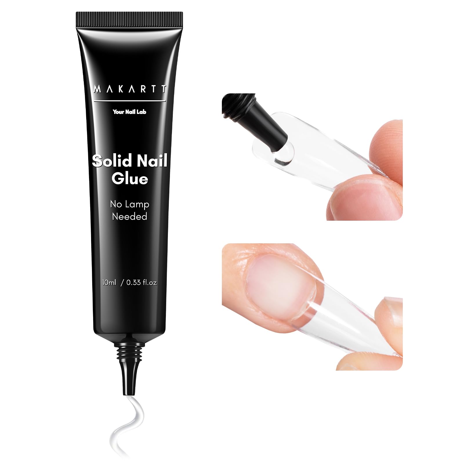Makartt Nail Glue Extra Strong - New Super Semi Solid Nail Glue for Press On Nails, Long Lasting Upgraded Hema-Free, Quick Drying 20s, Fake Tips Adhesion, No UV/Led Lamp Needed 10ml