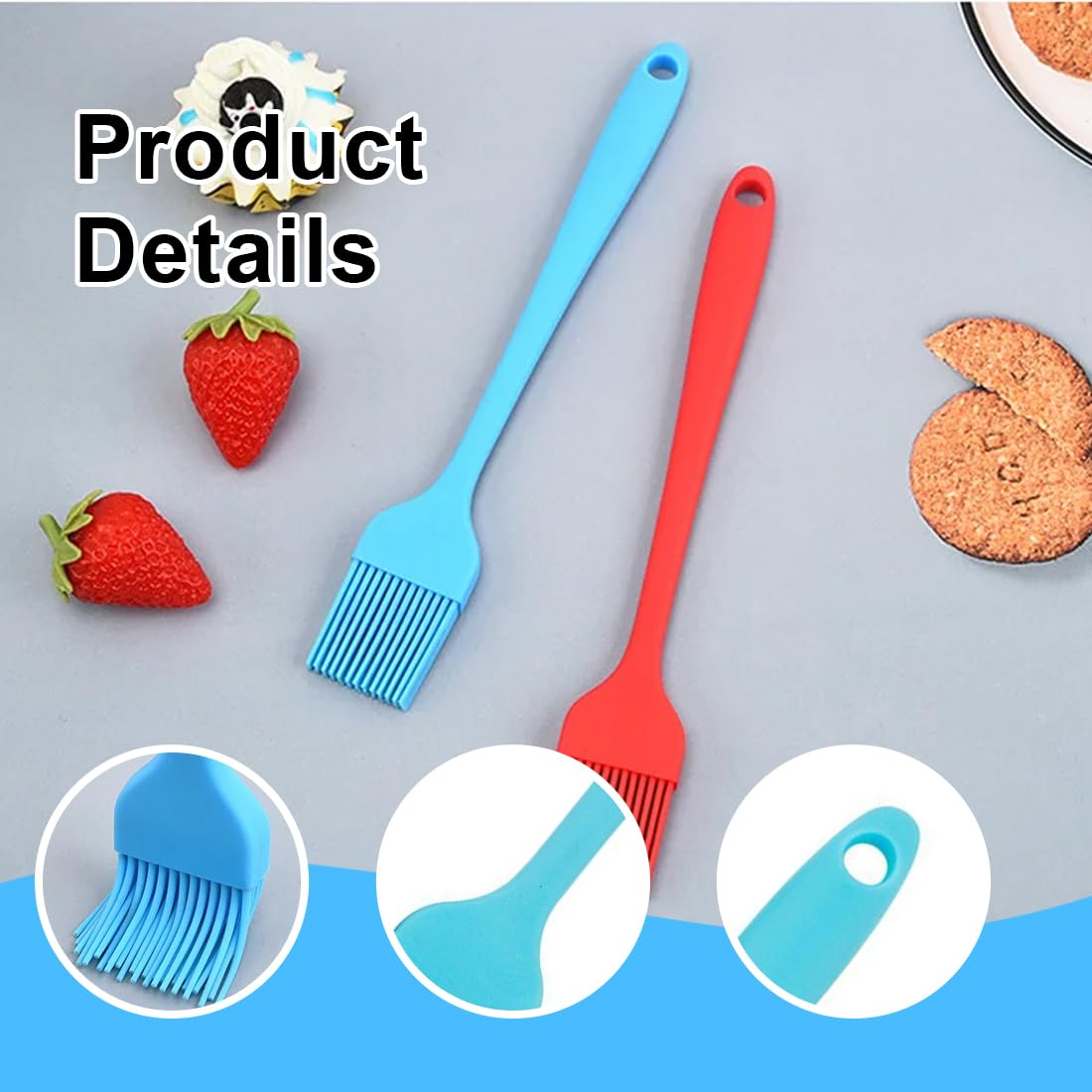 WeddHuis 4 pezzi Spazzola per barbecue Spazzola per pasticceria in silicone per barbecue, grill, forno, cucina (4 pezzi)