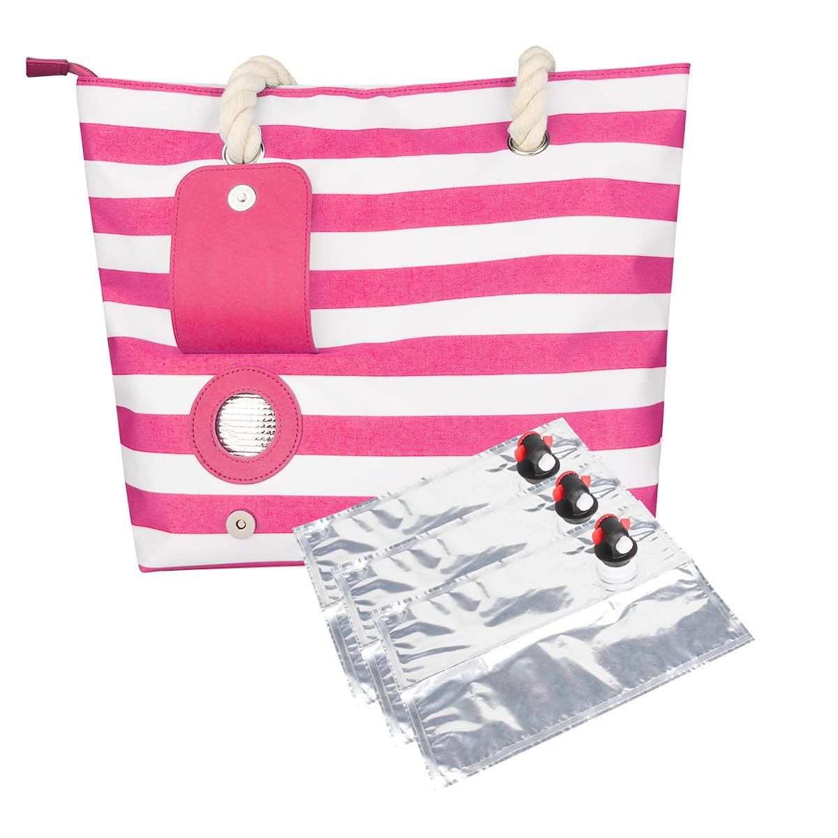 Isolierte Weintasche mit Getränkespender, tragbare Picknicktasche, Hand-Weinträger für den Strand, Outdoor-Campingtasche für Reisen, Picknicks und Sportaktivitäten, Rot