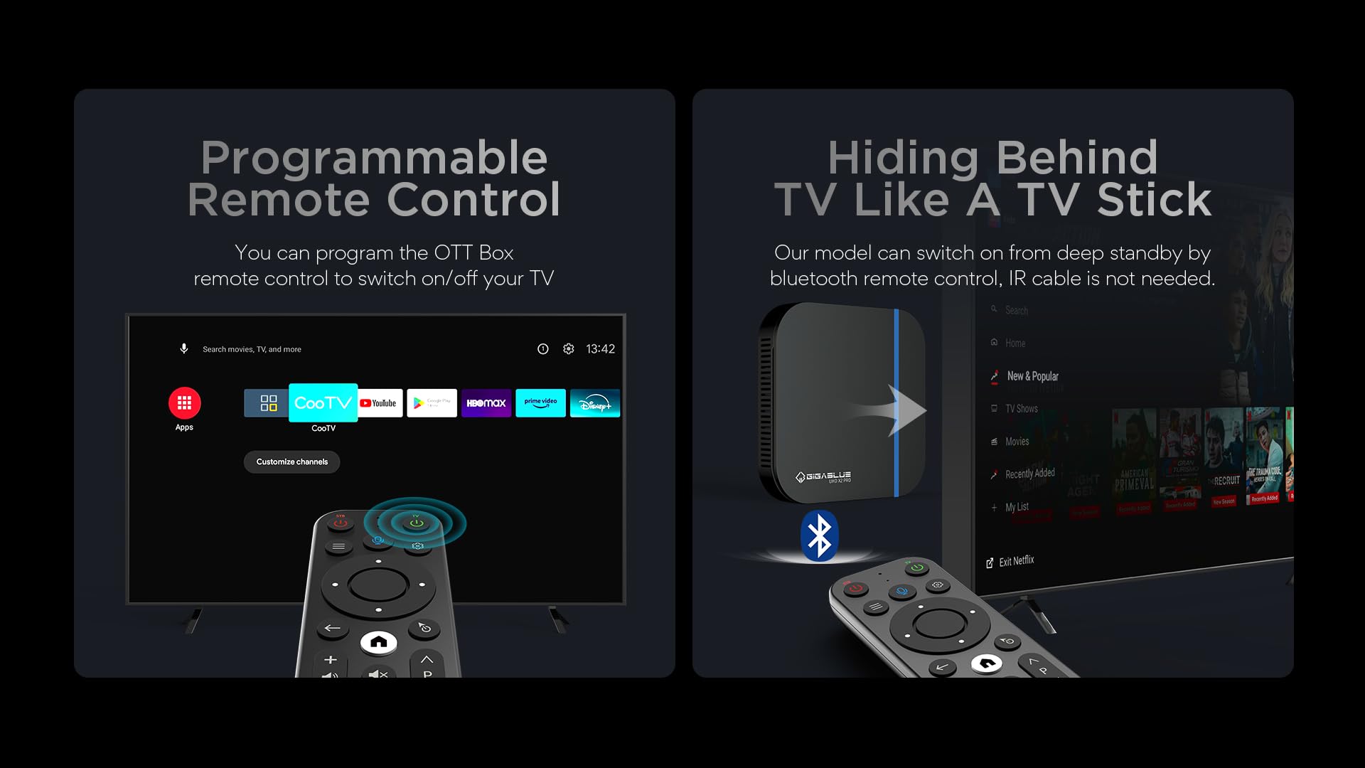 GigaBlue UHD X2 PRO 4K Streaming Box | Android 12 | WiFi 6 | 4 GB RAM 32 GB ROM | Allwinner H618 Quad-Core | HDMI, USB, LAN | IP Stalker TV i OTT Media Player