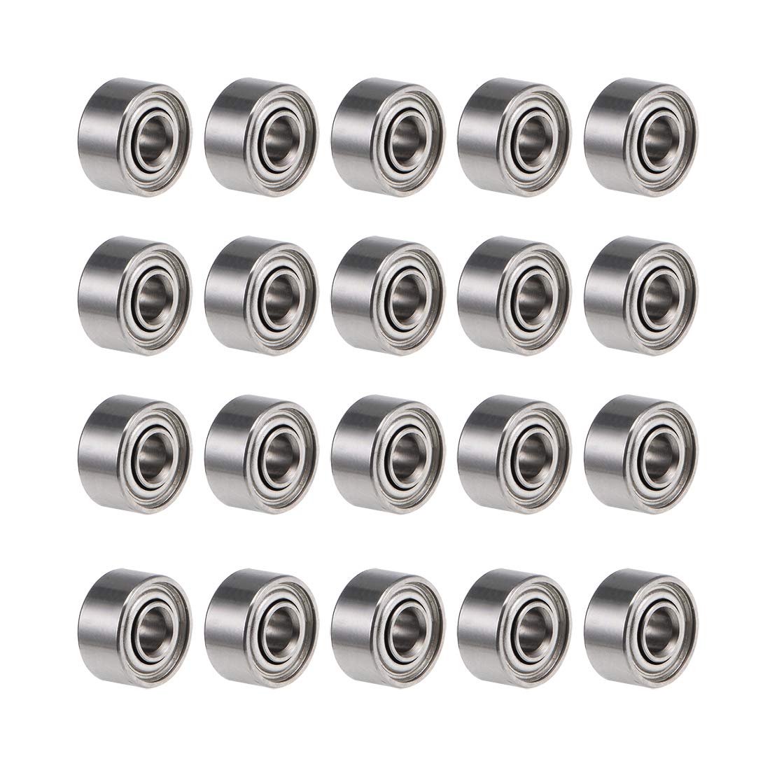 uxcell 681XZZ Deep Groove Ball Bearings 1.5mm Inner Dia 4mm OD 2mm Bore Double Shielded Chrome Steel Z2 20pcs
