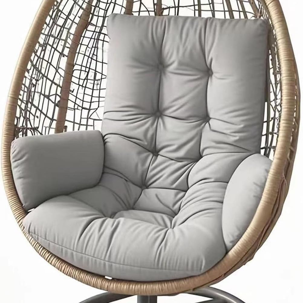 Generisch Hängesessel-Kissen, Schaukelsessel-Kissen Indoor Sitzkissen Garten Polster Auflage für Hängeschaukel Hängekorb Waschbar Schaukelstuhl Dicke Hängestuhl Sitzauflage,AA,Light Gray