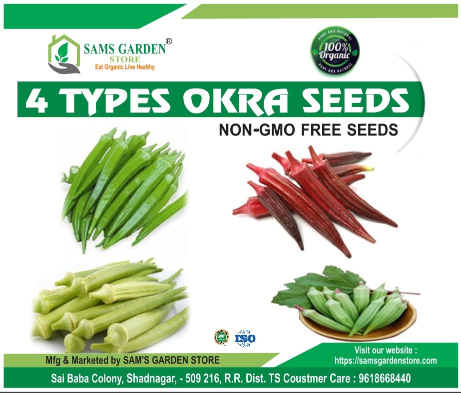 Sams Garden Store Sams Garden Organic Green, White, Red, Throne, Fresh Okra Native Seeds For Home Garden, Easy To Grow, Non-Hybrid, Bendakaya Plant Seeds, Pack Of 4 (B093TKS392) Amazon Price History, Amazon Price Tracker