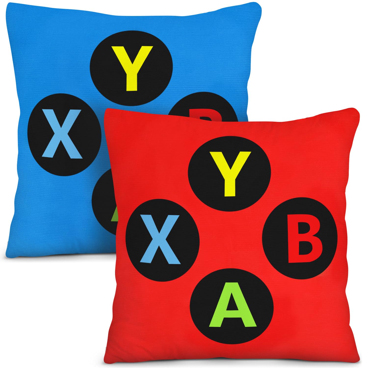 IHESPABLD Gaming Throw Pillow Cases Set of 2, Soft Pillow Covers Gamer Birthday for Teens Boys Cushion Covers for Living Room Bedroom Game Room Decor