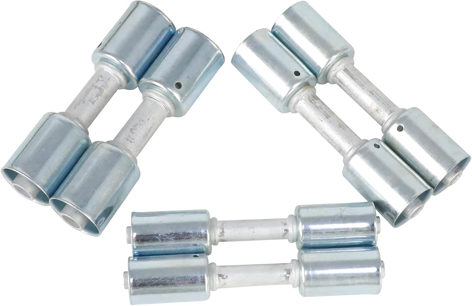 6PCS Air Conditioning #6#8#10 AC Fitting Set Straight Aluminum Fitting with Iron Jacket for AC Reduced Hose