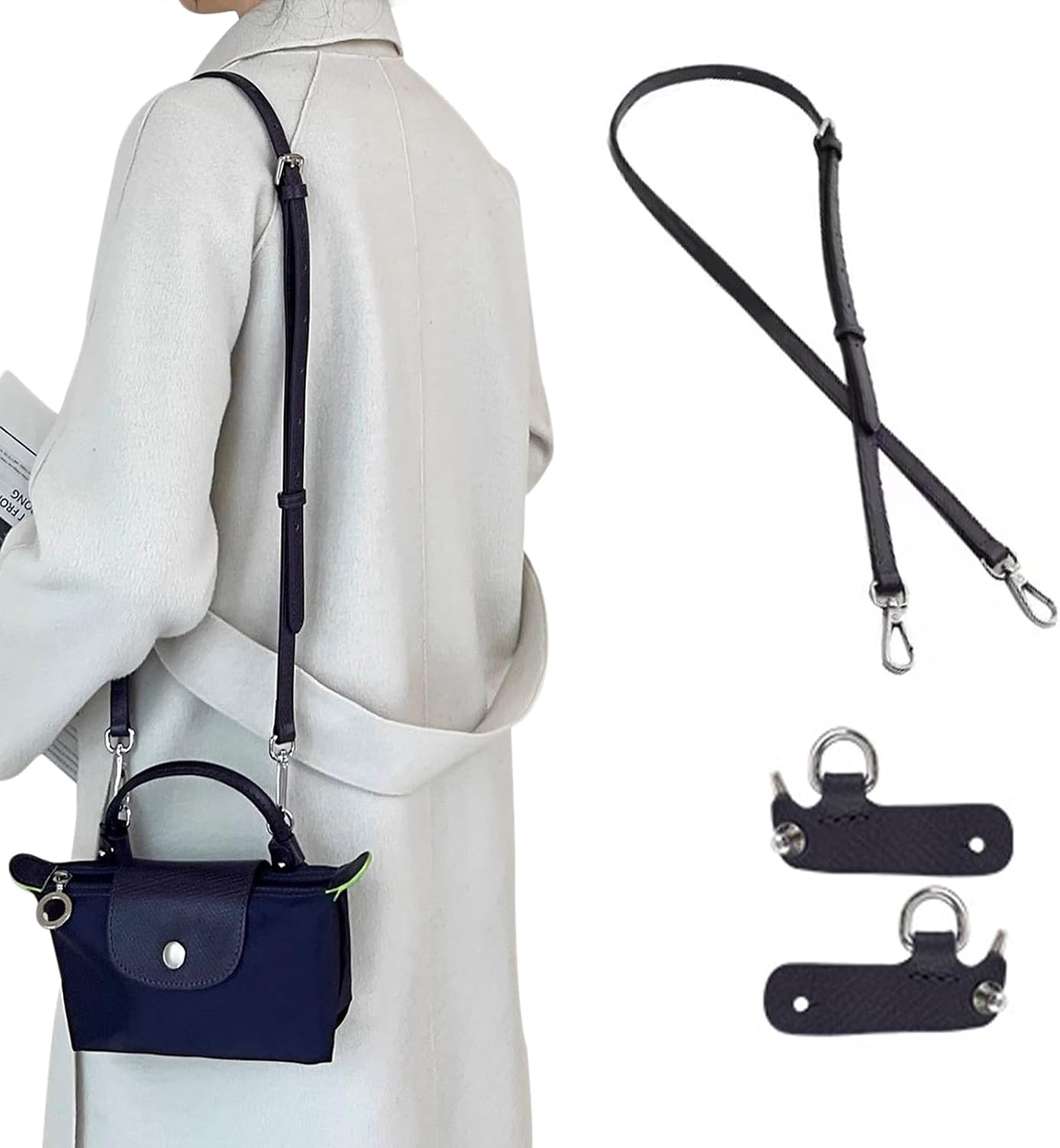 Jiesinlov Leather Bag Shoulder Strap Replacement Crossbody Adjustable Conversion Kit Fit for Mini Pouch image 4
