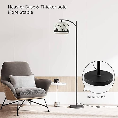 Miniatura 2 de Lámparas de pie de arco, de montañas, viajes, camping, naturaleza, desierto, lámpara de pie con control remoto, lámparas altas de metal con pantalla