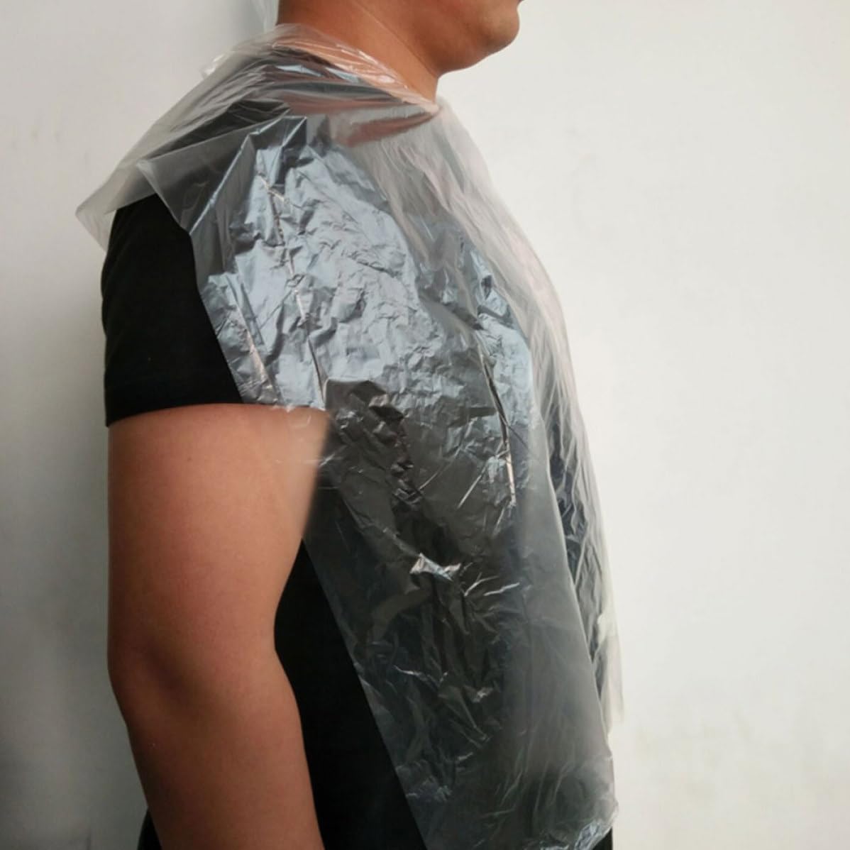 BETOOKY 400pcs Disposable Barber Apron Protective Pe Material Clothes Protector Salon Supplies Cape for Haircut and Perming, Keeps Clothing Dry and Clean, for Salon Use