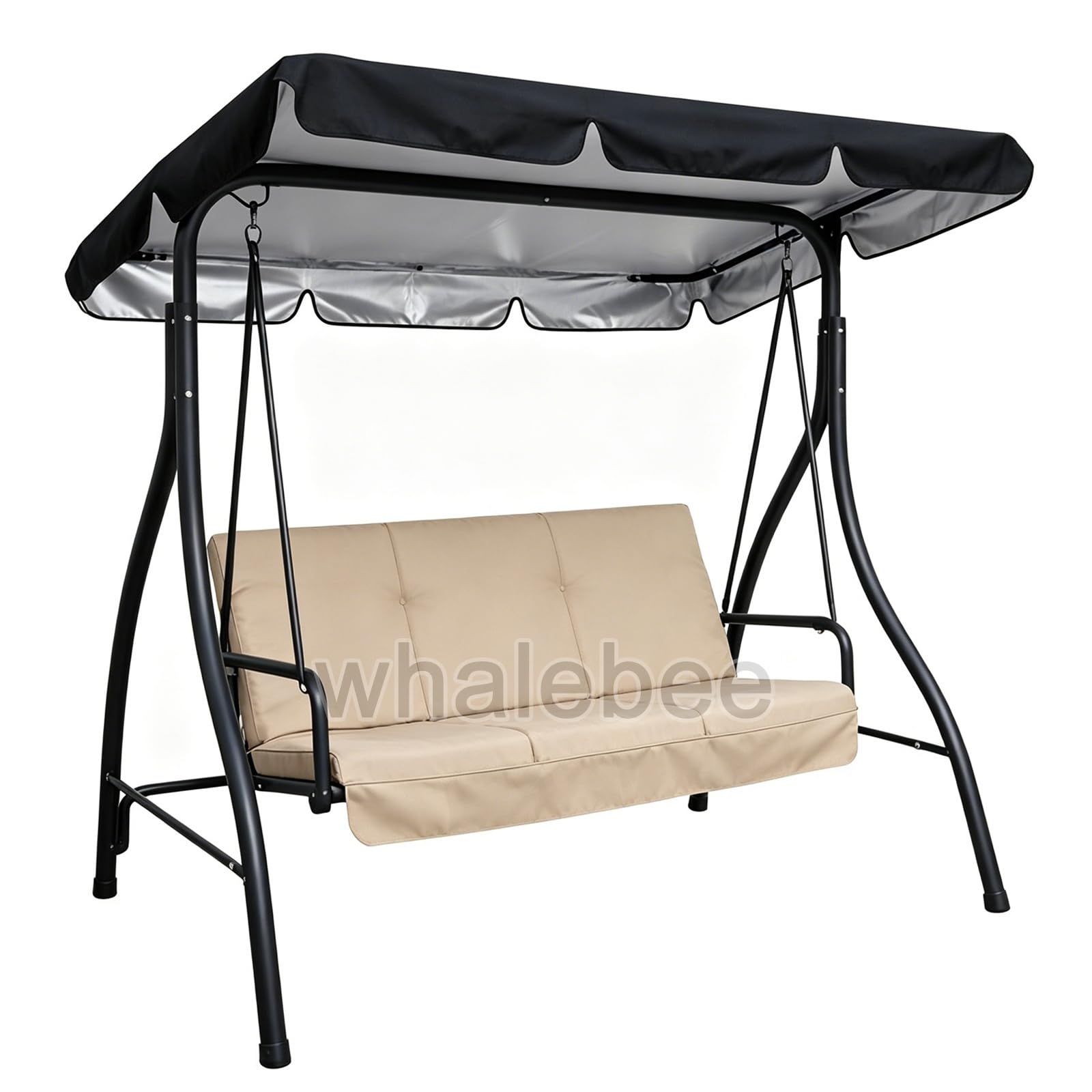 Toit de balançoire Extérieur TissuOxford 210D Toile de Rechange pour balancelle de jardin 164×114cm 249×185cm Toit de Balancelle 2 3 Places AntiUV Imperméable(Gray,142x120x18cm)
