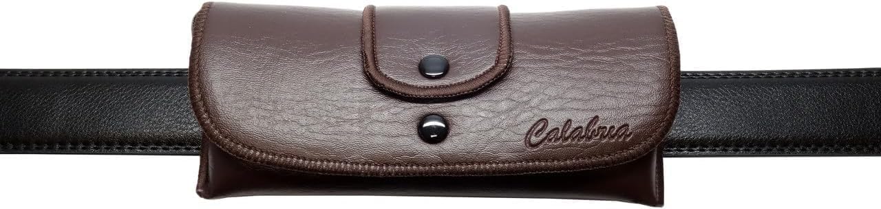Calabria Double Snap Belt Loop Eyeglass Case PU Leather Black Brown 2Pack Vintage Eye Glasses Pouch SemiHard Sunglass Holder - Image 7