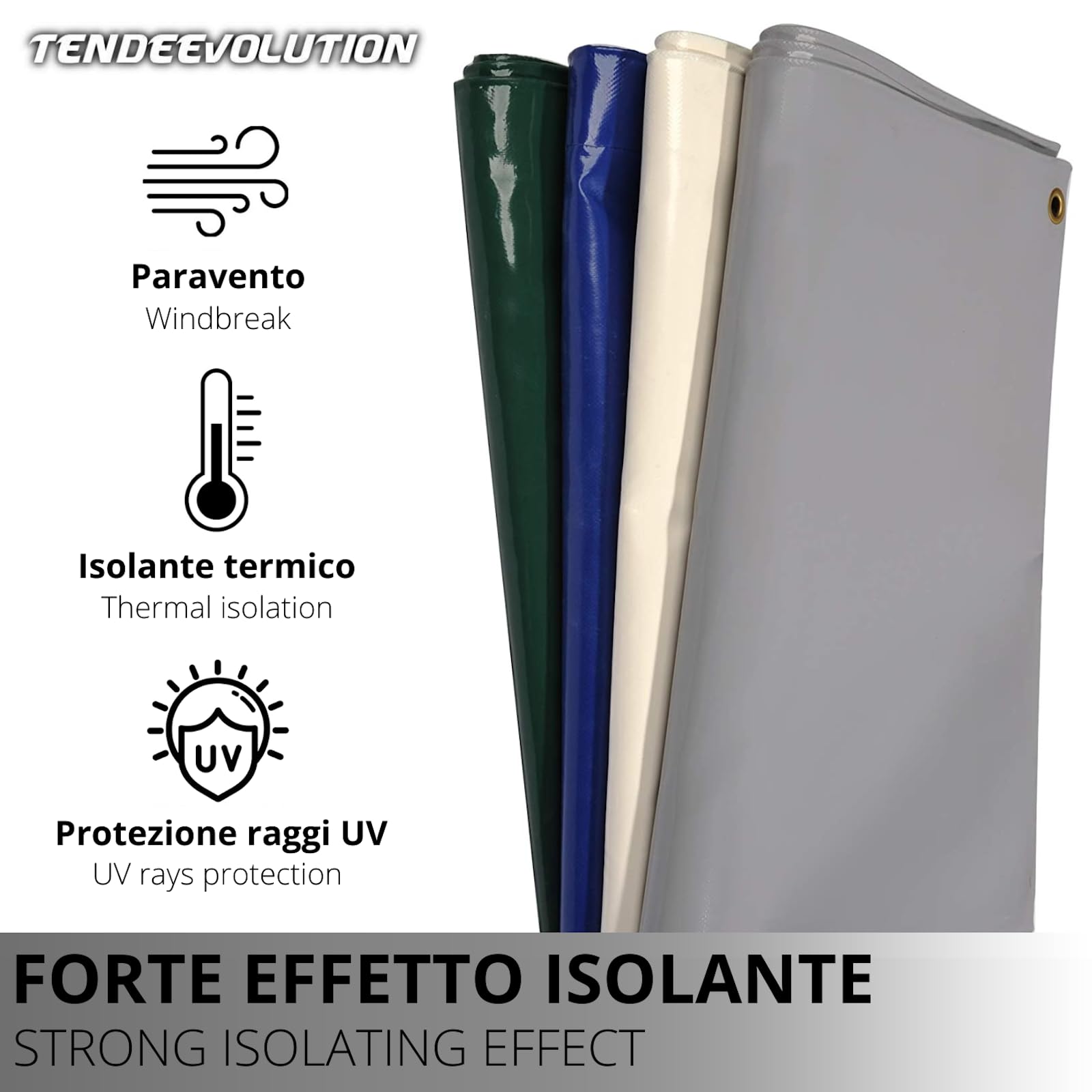 TENDEEVOLUTION Lona Impermeable Exterior PVC 650g/m² con Ojales Cada 50 cm y Borde Reforzado, Lona Plástico Resistente al Viento y Lluvia para Exterior, remolques y pérgolas (6 x 7, Blanco)