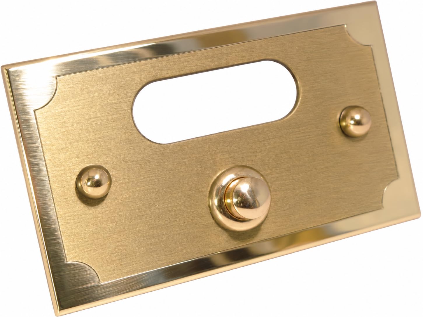 Neroni Mameli Campanello in Ottone Lucido/Satinato per Esterno abitazione - Porta Ingresso Casa, con Pulsante Elettrico - Modello Ottaviano - Made in Italy