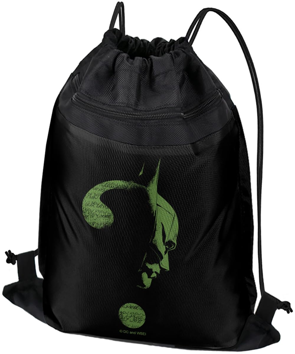 LOGOVISION The Riddler's Question Mark Drawstring Backpack Sports Bag Sackpack 17
