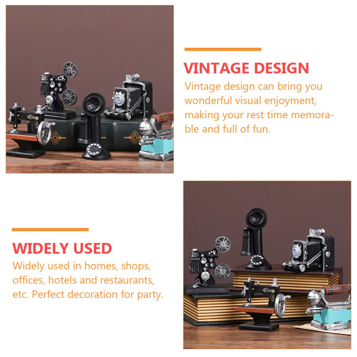 ERINGOGO 1pc Vintage Mini Adornment Retro Miniature Resin Decoration (Retro Telephone)