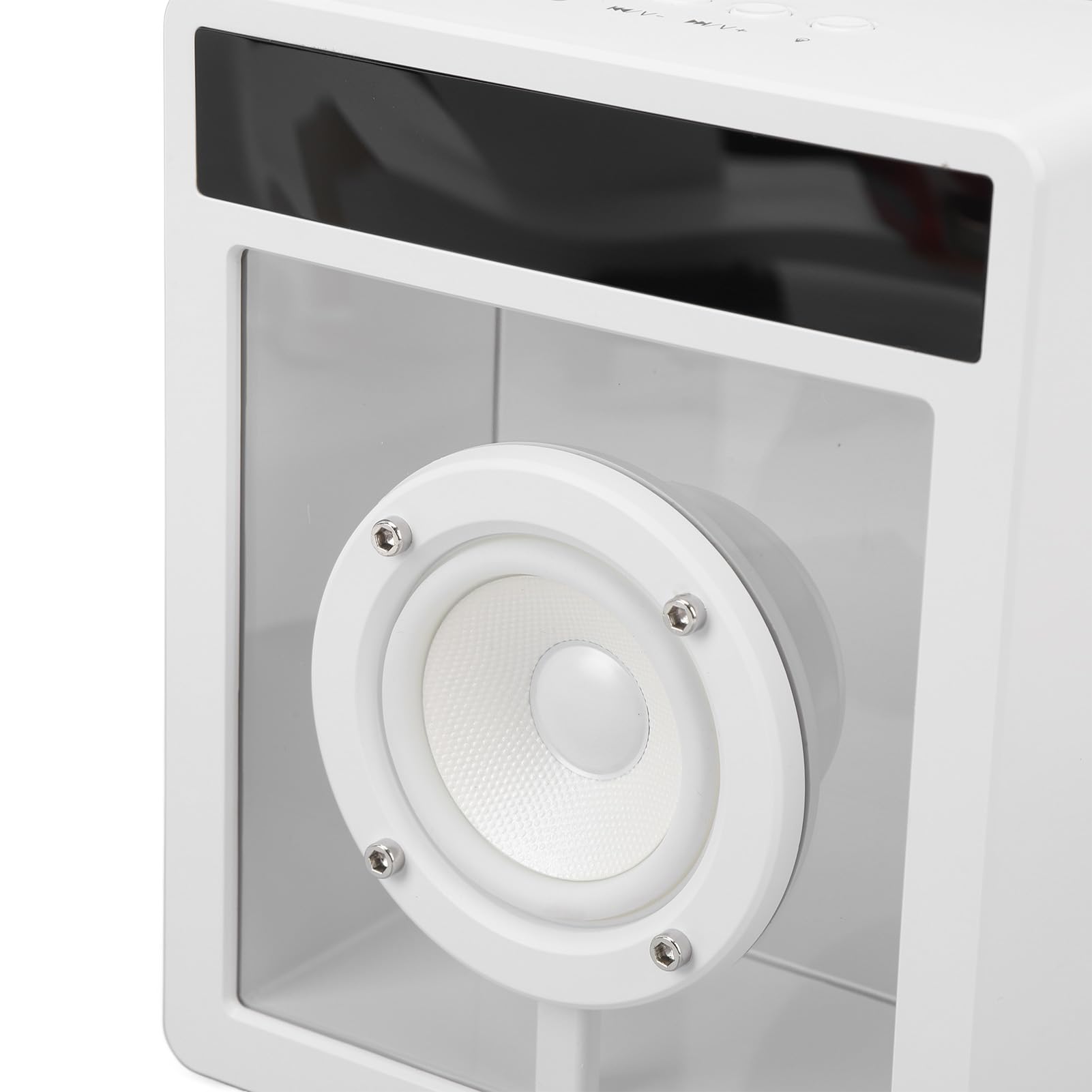 Altoparlante Bluetooth Portatile con Surround a 360° e Luci Ambientali per Feste, Canti Karaoke e Amanti della Musica ABS Bianco 10W