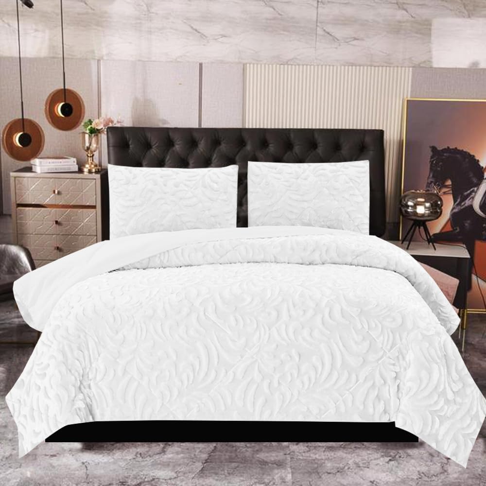 Luxury Bedspread Throw Quilted Bed Blanket Comforter Set with Pillow Cases Large Super King