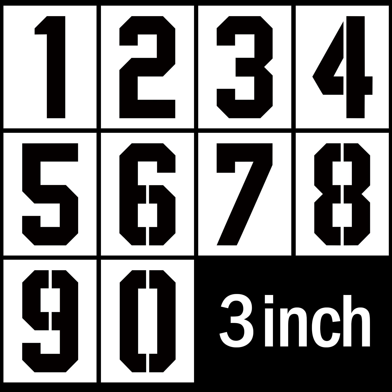 Number Stencils Reusable Number Stencils Set 0-9 Plastic Number Stencil Template for Cake Stencil Address Number Painting Stencils (3 Inch)