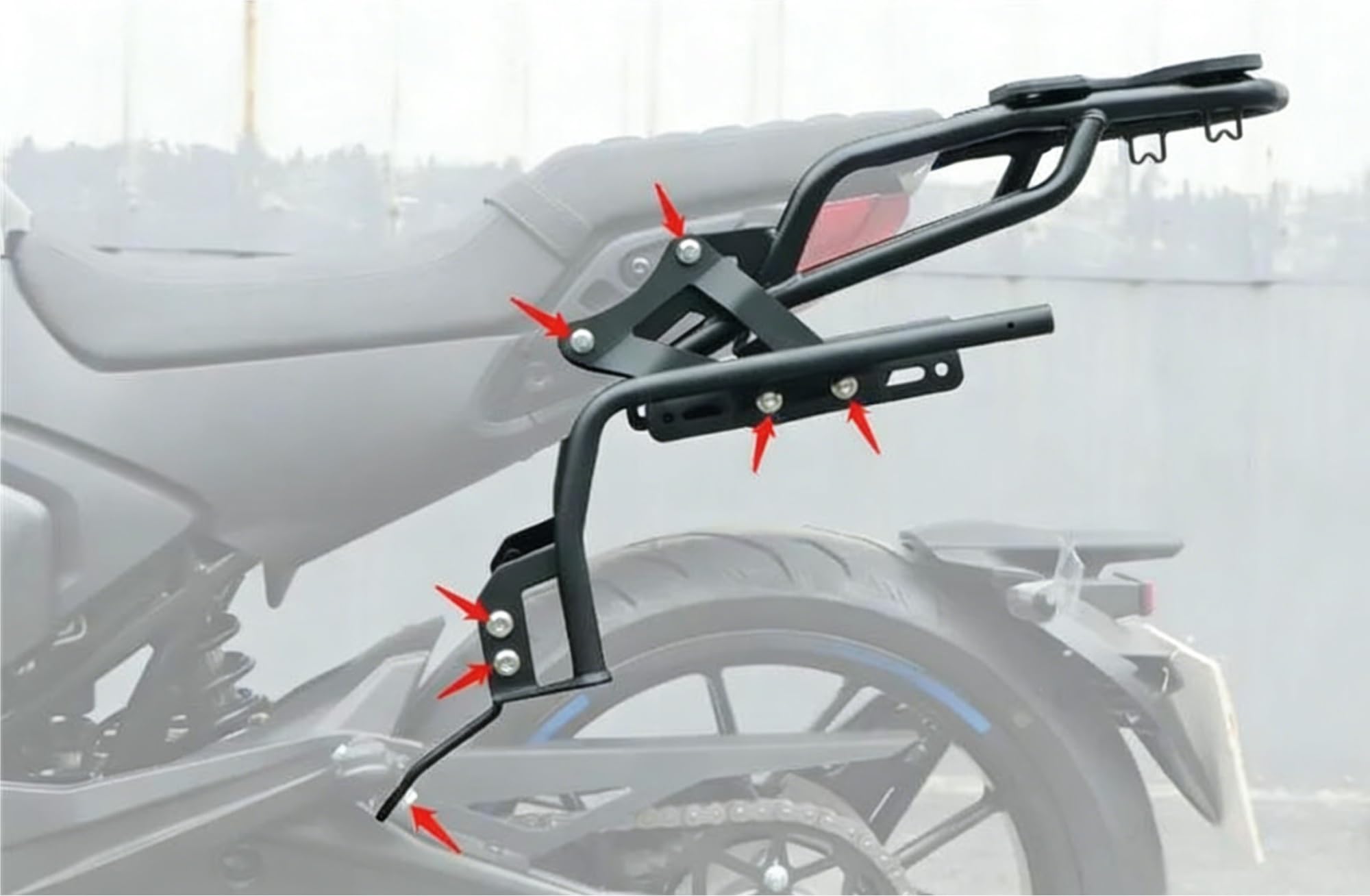 Portaequipajes Cajas Moto para CFMOTO CL-X250 Piezas De Motocicleta Reposabrazos Trasero, Accesorios Estante ala Trasera