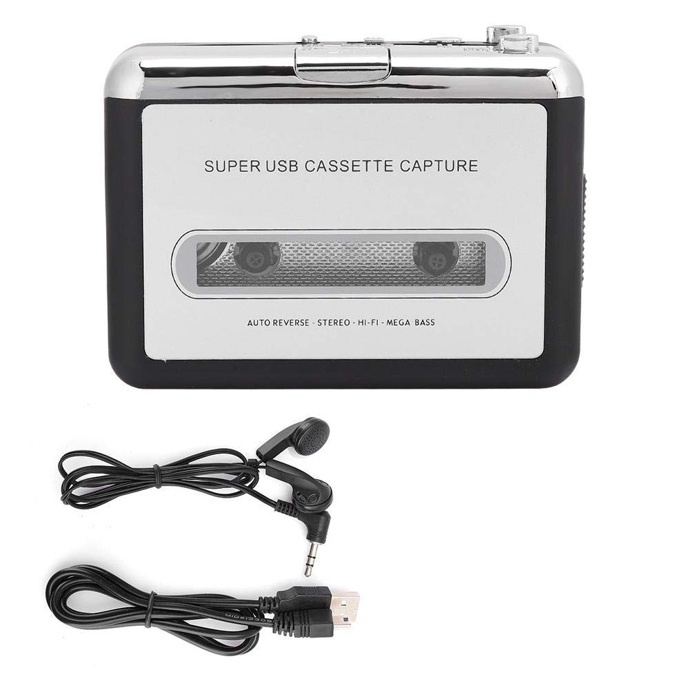 Reproductor de Cassette, Reproductor de música de Audio con Cable USB, convertidor de Cassette Independiente convertidor de Cassette USB a mp3,
