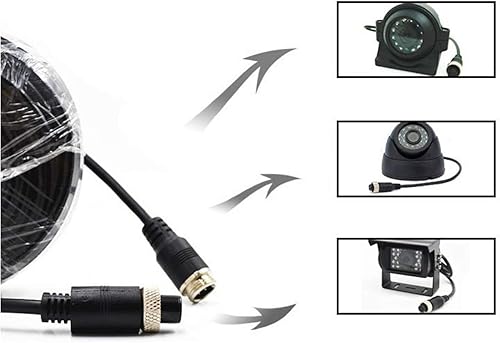 Miniatura 4 de Cable de extensión de video de aviación de 4 pines para cámara de visión trasera CCTV, camión, remolque, autocaravana, autobús, autocaravana,