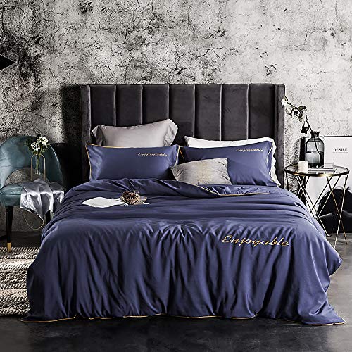 Parure de lit en satin de soie d'une élégance intemporelle pour lit King Size TXQHD
