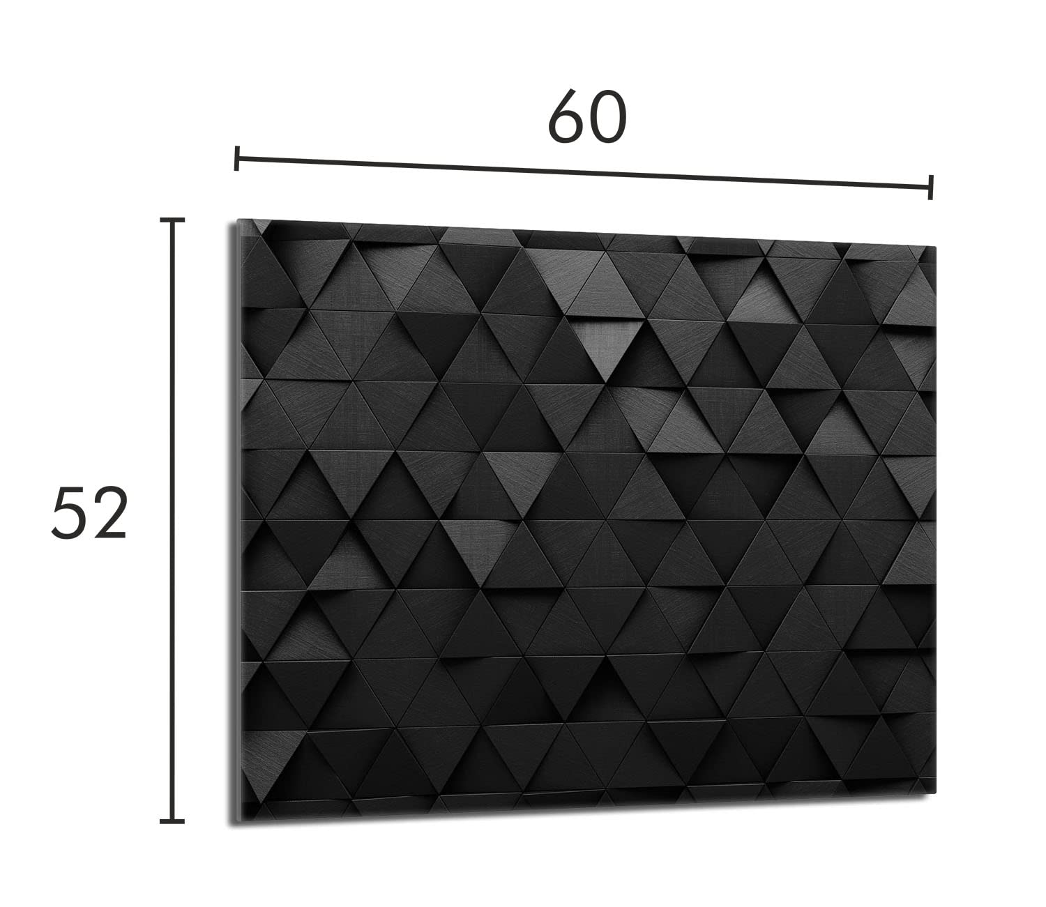 Plaque de recouvrement, 60 x 52 cm, en verre, pour cuisinières électrique, à induction, convient comme décoration, protection anti-éclaboussures ou planche à découper, Modèle Noir