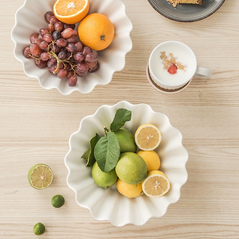 Portafrutta in Cristallo Decorativo Ciotola for Frutta in Ceramica scolabile, Base Rimovibile, Grande capacità, Facile da Pulire, Cucina, Soggiorno
