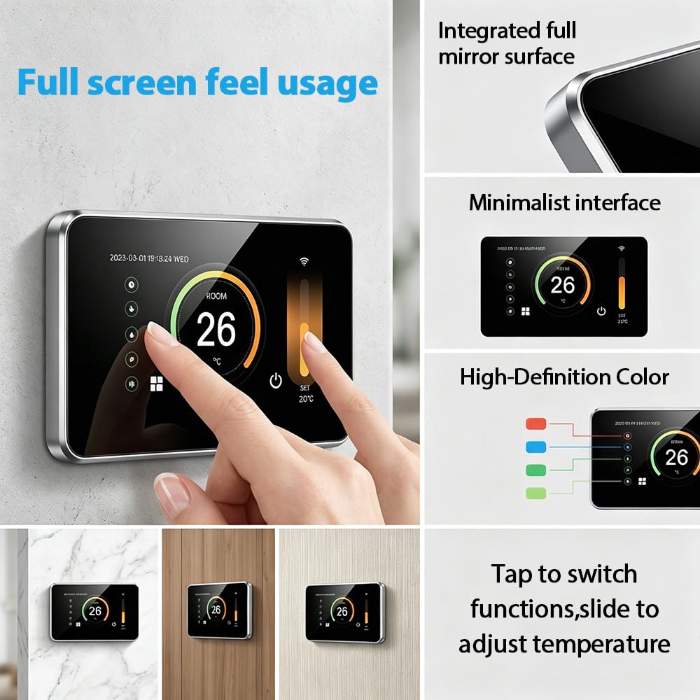 Smart WLAN Thermostat, Digitaler Raumthermostat für Fußbodenheizung | 4,3 Zoll Farb-Touchscreen, App-Steuerung, Sprachsteuerung, Programmierbar, Frostschutz-Modus, Mehrsprachig