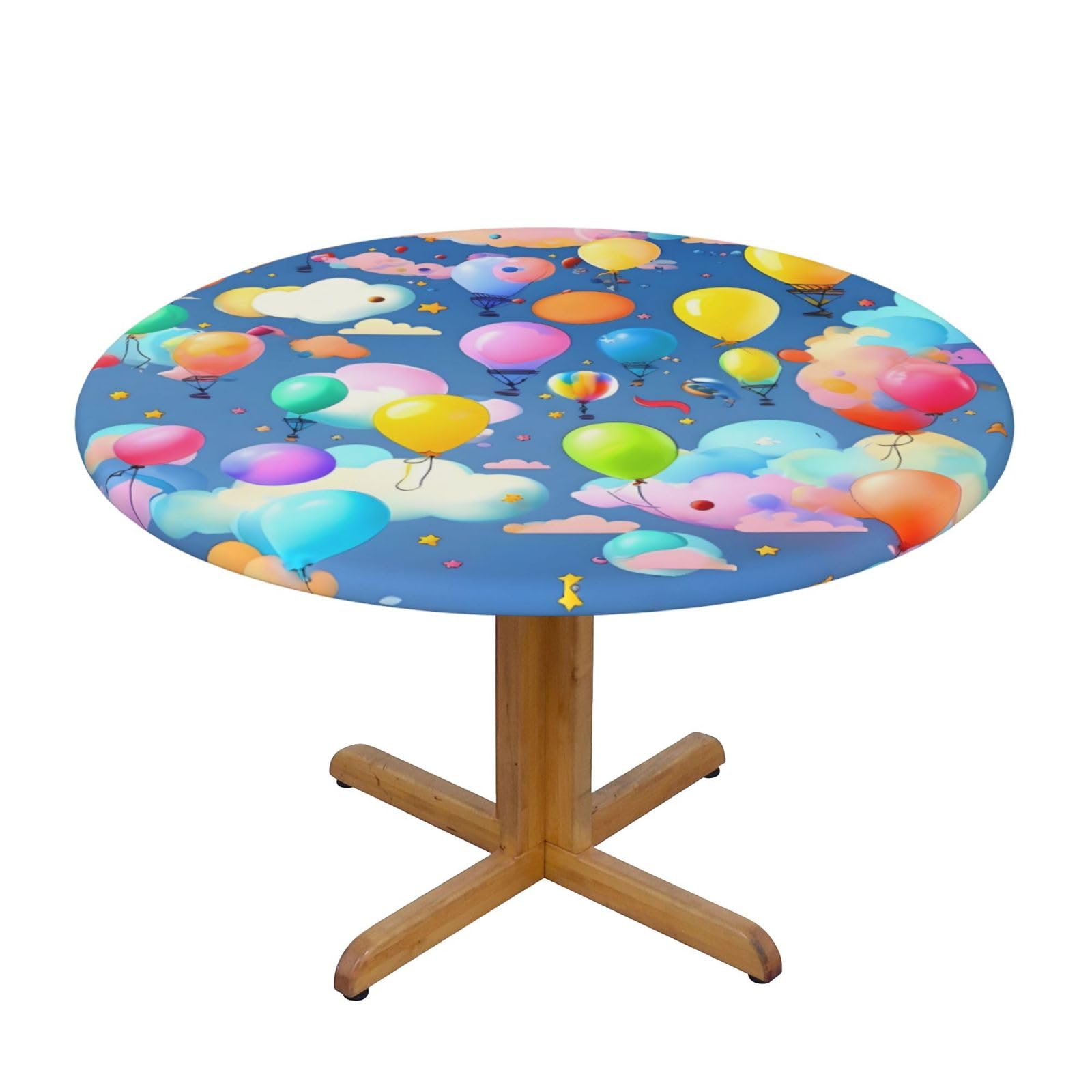 ZQYTGFDC Colorful Balloons M Decorative Round Tablecloth Waterproof Anti Stain Oil Proof Size for 40 50 inch