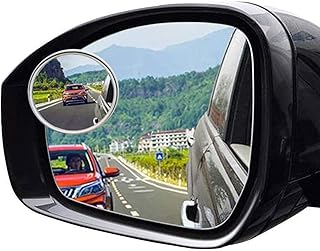 Blind Spot Mirrors Car Rear View Mirrors Round Convex Adjustable Frame Side Mirrors - 1 Piece White Frame - KaberTrade