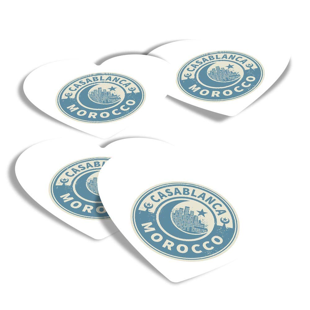 Vinyl Heart Stickers (Set of 4) - Morocco Casablanca Travel Fun Decals for Laptops,Tablets,Luggage,Scrap Booking,Fridges #7449