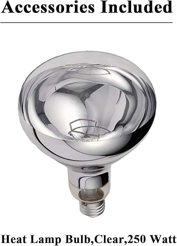 Miniatura 6 de Lámpara colgante de calor para alimentos, calentador infrarrojo, luz de calefacción para freír 250 W con cable retráctil (colgante, diámetro 11.4 in