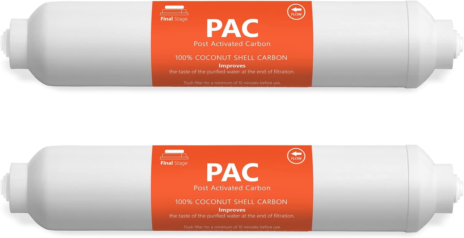 EXPRESS WATER â€“ 2 Pack Post Activated Carbon Water Filter Replacement â€“ 5 Micron â€“ 10 Inch â€“ Under Sink and Reverse Osmosis System
