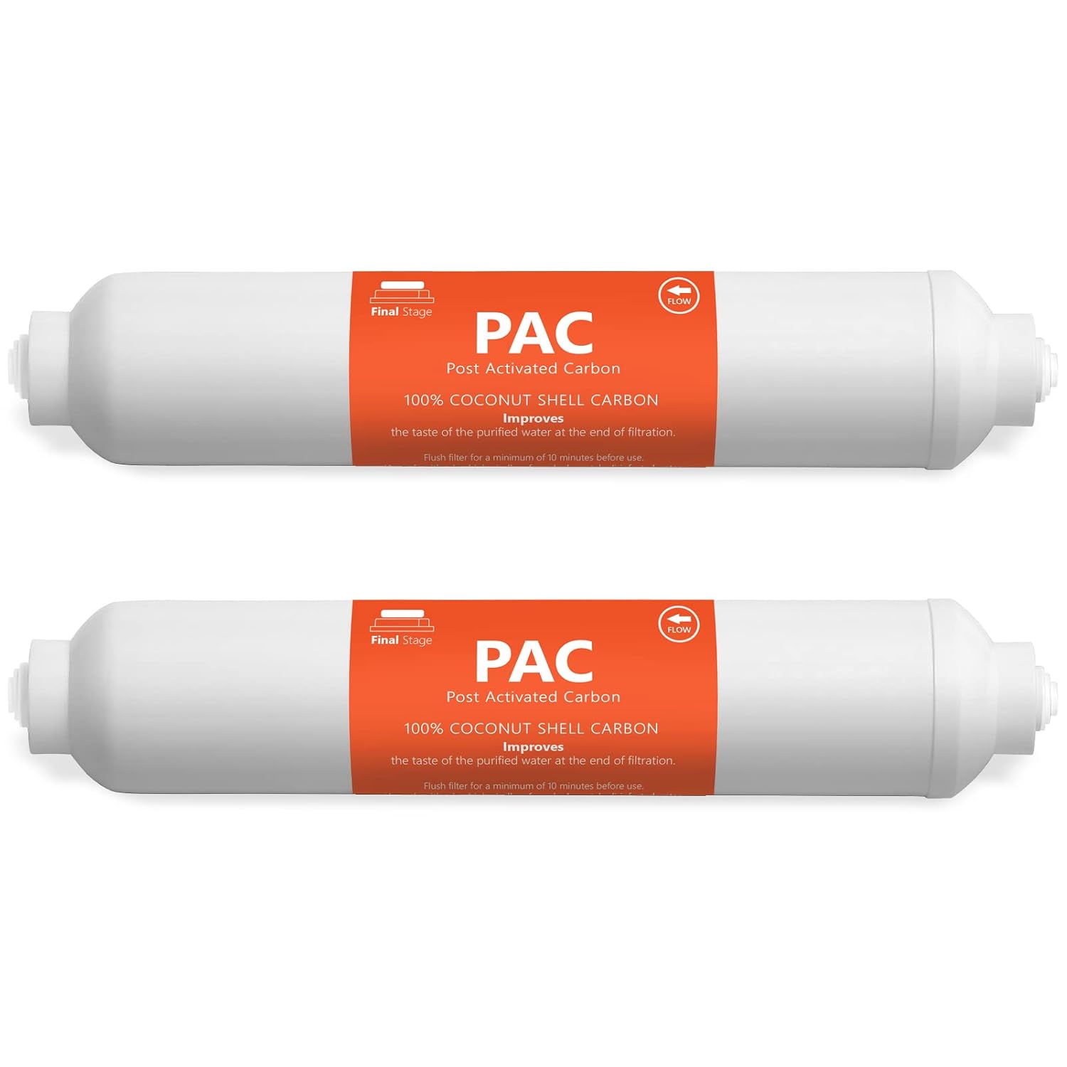 Express Water 2 Pack Post Activated Carbon Water Filter Replacement 5 Micron 10 Inch Under Sink and Reverse