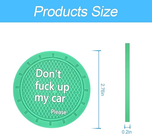 Miniatura 10 de Paquete de 2 posavasos para automóvil 275 pulgadas antideslizantes de PVC antideslizantes antiarañazos para mujeres y hombres accesorios interiores