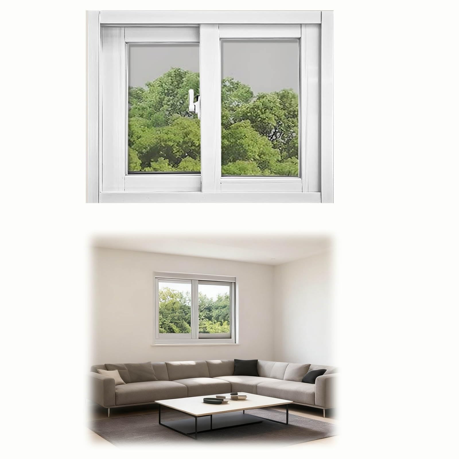 Fenêtre coulissante en aluminium insonorisé et verre trempé de sécurité