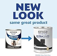Vista 278 de Rust-Oleum Painter's Touch 1979502 - Pintura de látex, color negro brillante, 1 cuarto de galón