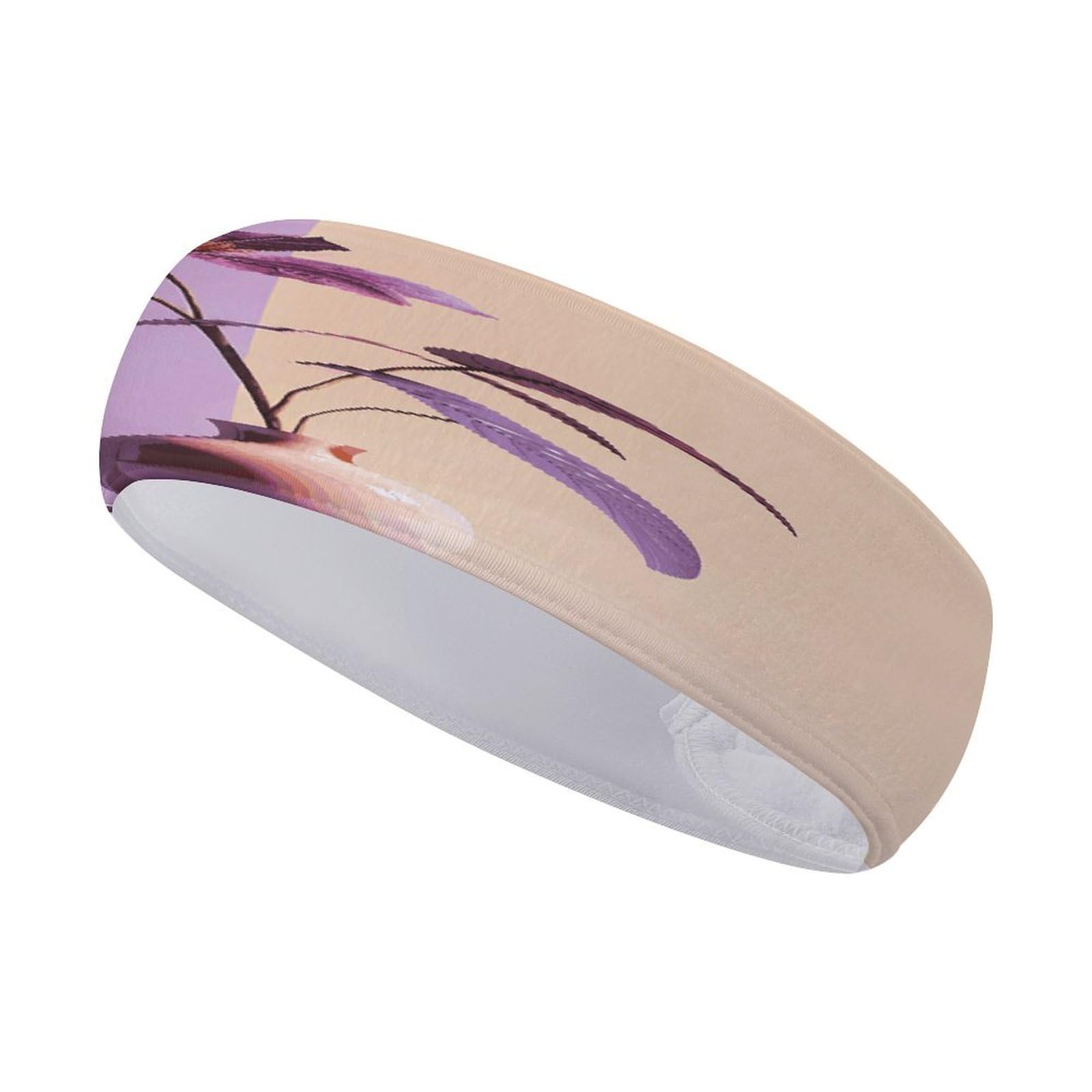 Sports Sweat-Absorbing Headband, in Purple Vase Printed Sweatband,Fitness Sweatband,Portable Sweatband