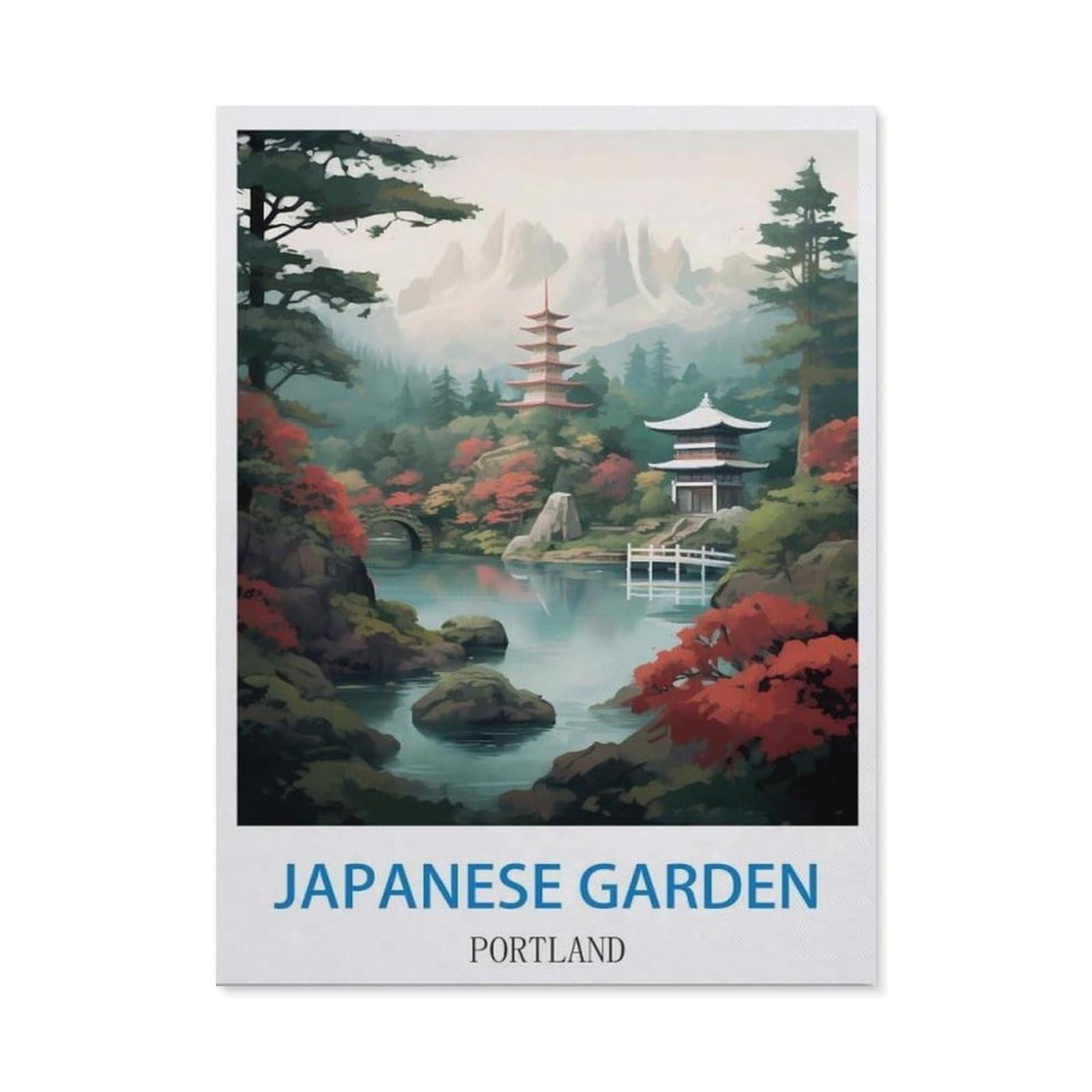 BEAYODKP DIY Diamond Art Kits，Japanese Garden Portland（40 x 50 cm）