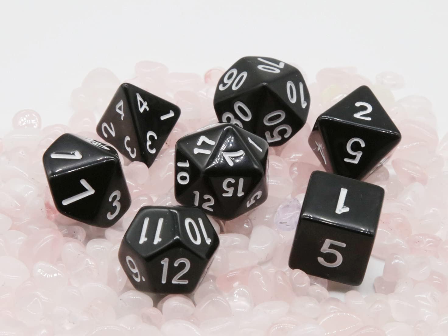 HS DICE D100 D60 D30 D20 D12 D10 D8 D4 Polyhedral Dice Set for Dungeon and Dragons MTG RPG D&D (Black)