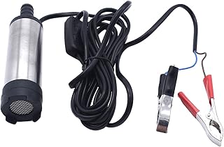 GSKMOTOR Diesel Fuel Transfer Pump 12V Stainless Steel Oil Diesel Fuel Transfer Pump 38mm Diameter Water Oil Diesel Fuel Transfer Refueling