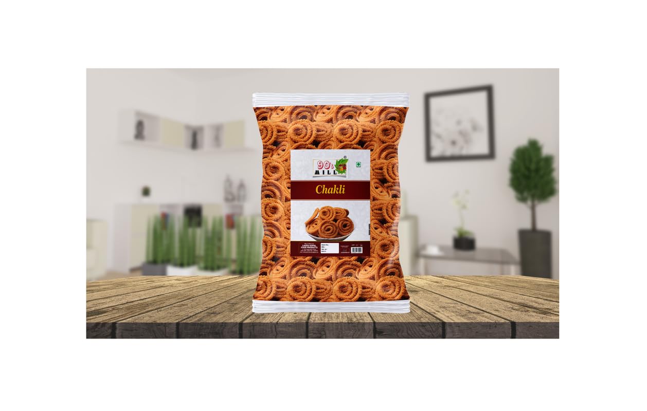 90's MILL Andheri Bhajni Chakli Murukku Namken | Chakli Chakoli Delicious Namkeen & Snacks | Vegan Namkin | No Artificial Preservatives | Ready to Eat Snacks Murukku | Namkeen Snacks-420g*2Pack 1