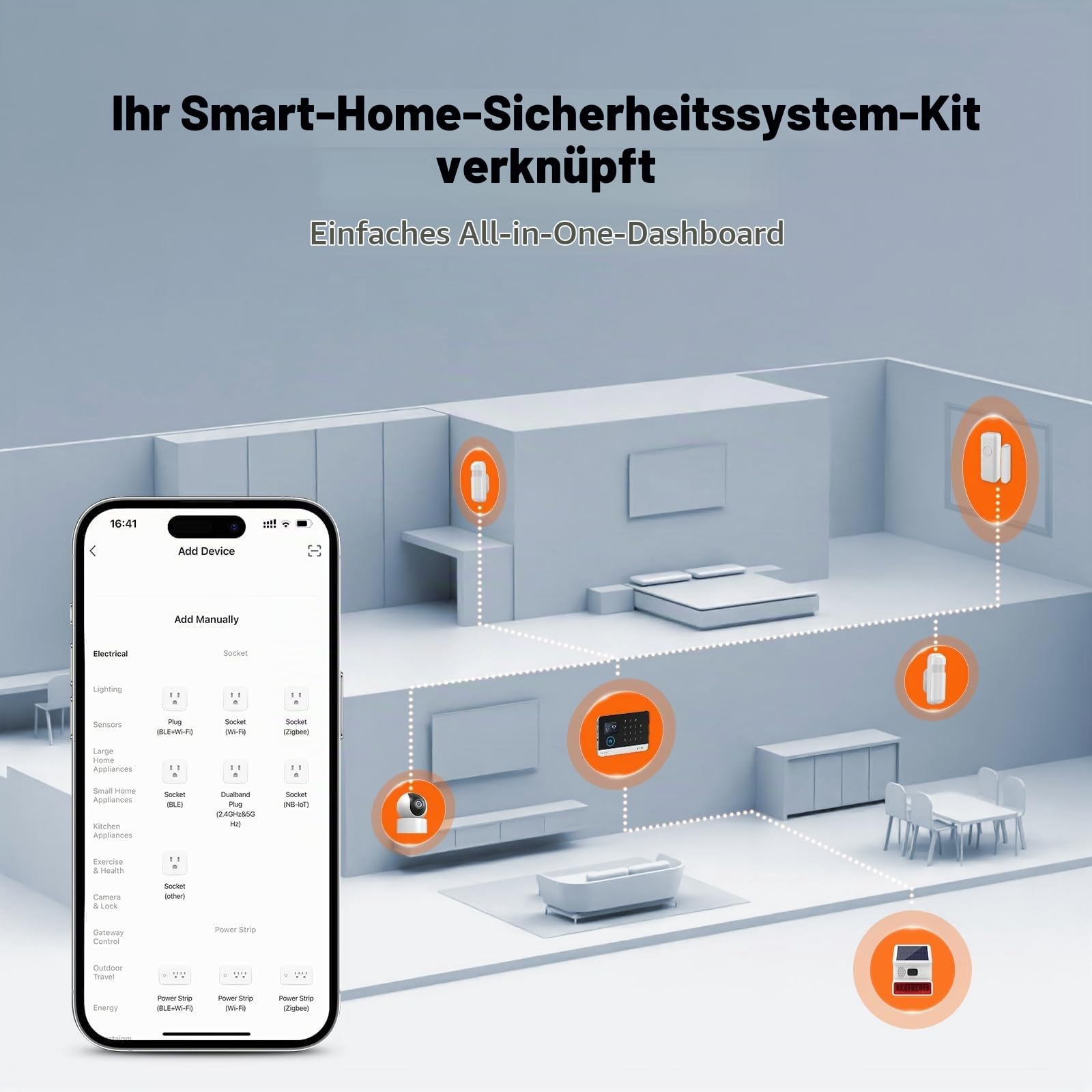 4G+WLAN-Funk-Alarmanlage mit Außenkamera – Schnelle und einfache Einrichtung, Keine monatlichen Gebühren, App-Steuerung für mehr Sicherheit zu Hause