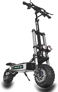 HWWH Elektro Roller Erwachsene E Scooter Offroad Elektroroller Klappbar 11Zoll All Terrain Vakuumreifen Schneller Doppelmotor 60V 40Ah Lithiumbatterie 100 km Akkulaufzeit