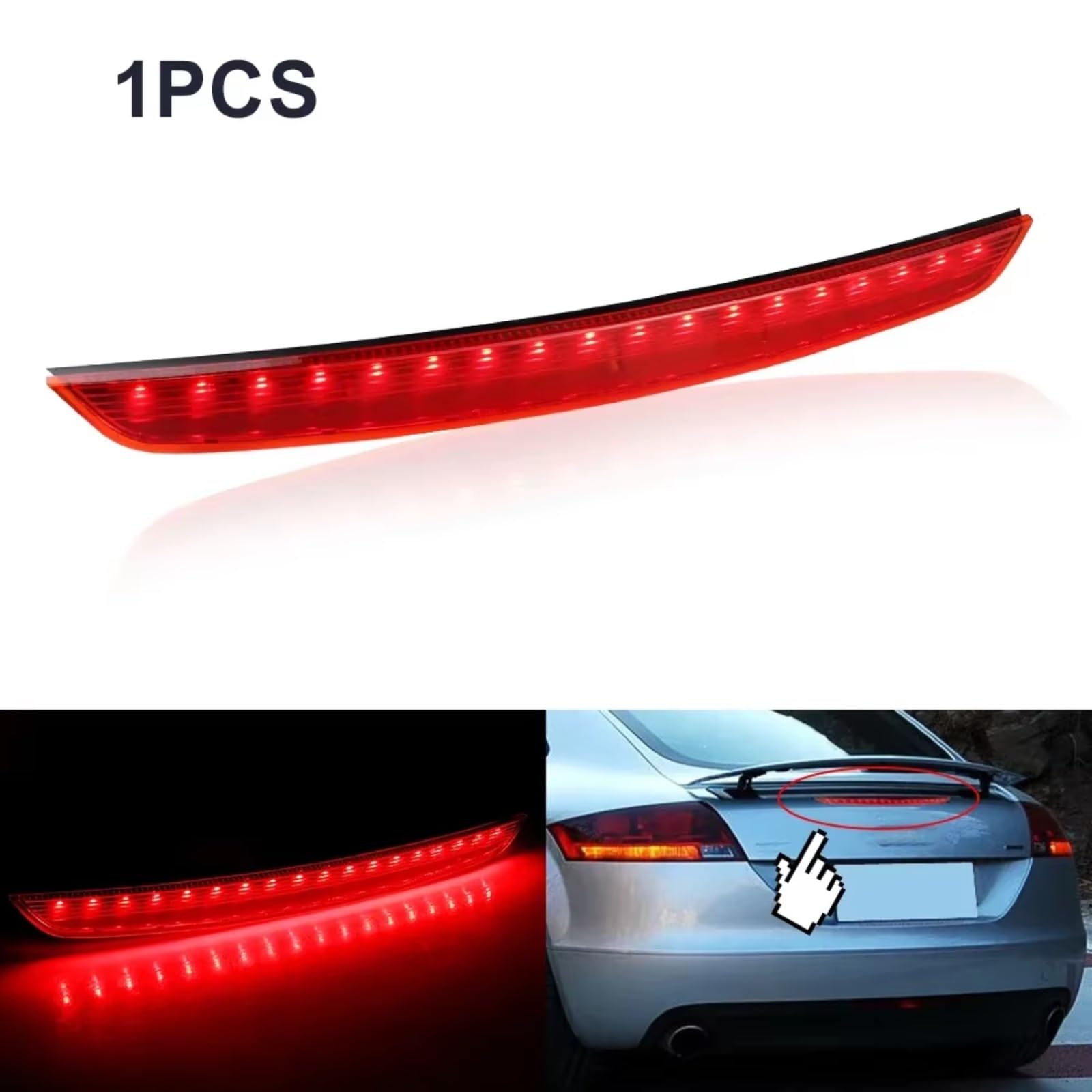 Compatibile Con TT 8J 2006-2014 Luce Freno Posteriore Alta Auto 8J0945097 Fanale Posteriore Rosso Paraurti Posteriore Riflettore Luce Stop Posteriore Paraurti Riflettori